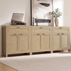 SICOTAS Sideboard Buffet Storage Cabinet Set of 2, Rattan Credenza Buffet Table - Image 10