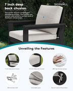 SERWALL HDPE Patio Furniture Set, 7-piece Outdoor Sectional Sofa Set, All - Image 4