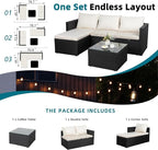 SUNLEI 3 Piece Patio Furniture Set, Outdoor PE Rattan Sectional Sofa Set - Image 4