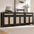 SICOTAS Sideboard Buffet Storage Cabinet, Rattan Accent Cabinet - Image 8