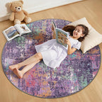 RELEANY Washable Area Rugs 4ft Non-Slip Modern Abstract Soft by RELEANY