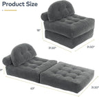 Convertible Corduroy Floor Sofa, 3-in-1 Folding Lazy Sofa Bed - Image 2