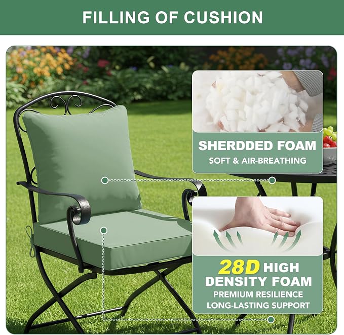 Summsun Outdoor Cushions for Patio Furniture, Double-Sided Waterproof Backrest - Image 4