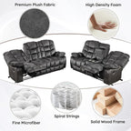 HAOMARKETS Manual Reclining Loveseat Sofa Set of 2 - Image 6