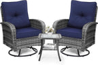 wildformers Luxury Outdoor Swivel Wicker Glider Patio Chairs by wildformers