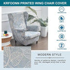 KRFOONN Wingback Chair Cover 2 Piece Stretch Wing Chair Covers Spandex - Image 4