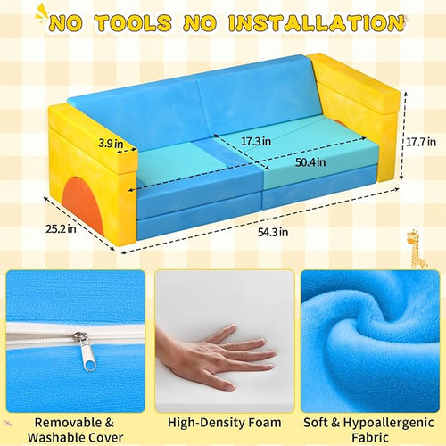 15pcs Unique Modular Kids Play Couch - Image 2