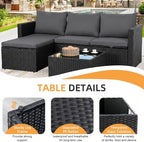 Shintenchi 4 Pieces Patio Furniture Sets, Outdoor Sofa Patio Sectional Sets All - Image 5