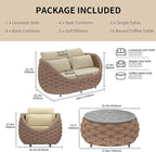 TWT Outdoor Patio Furniture Set-5 Pieces Aluminum Sectional Sofa, Metal Patio - Image 2