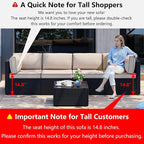 Shintenchi 5 Pieces Outdoor Patio Sectional Sofa Couch, Patio Conversation Sets - Image 2