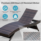 Folding Patio Chaise Lounge, Foldable Long Reclining Patio Seating Chairs - Image 4