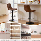 FIRAVOE Counter Height Bar Stools, Swivel Barstools Set of 3 - Image 6