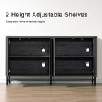 4-Piece Fluted Living Room Furniture Set, Lift Top Coffee Table, Buffet Cabinet - Image 3