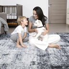 Washable Area Rug 3x5 Entryway Rug: Washable Modern Abstract Soft Thin Rug - Image 8