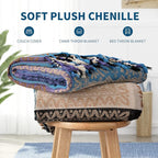 Boho Throw Blanket, Chenille Jacquard Tassels Throw Blankets - Image 8