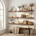 12 inch Deep Floating Shelves for Wall, 72 inch Wide Engineered Wood Wall - Image 7