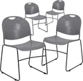 Flash Furniture 4 Pack HERCULES Series 880 lb. Capacity Gray Ultra-Compact by FlashFurniture