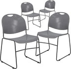 Flash Furniture 4 Pack HERCULES Series 880 lb. Capacity Gray Ultra-Compact by FlashFurniture