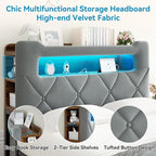 Jocoevol Full Upholstered LED Bed Frame - Image 6
