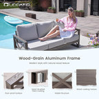 UDPATIO Aluminum Patio Furniture Set, Faux Wood Grain Modern Outdoor Furniture - Image 6