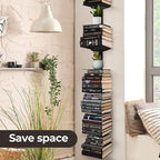 Floating Book Shelves for Wall, 6 Tier Invisible Floating Bookshelf, Vertical - Image 7