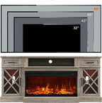 OKD 3-Sided Glass Farmhouse Fireplace TV Stand - Image 6