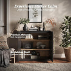 BELLEZE Modular Sideboard with Double-Arc Wood Doors, Small Arched Buffet - Image 4