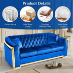 DAMAIFROM Mid Century Modern Chesterfield Sofa Couch, 6 Seat Tufted Sofas - Image 3