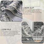 Area Rug for Living Room, 8x10 Area Rugs Washable, Retro Floral Non-Slip Carpet - Image 2