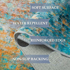 RELEANY Washable Area Rugs 7'x9' Non-Slip Modern Abstract Soft - Image 5