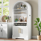 Vlsrka 71" Tall Arched Wine Bar Cabinet - Image 8