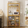 Bakers Rack with Power Outlets, 8-Tier Microwave Stand, Kitchen Utility Storage by FORABAMB
