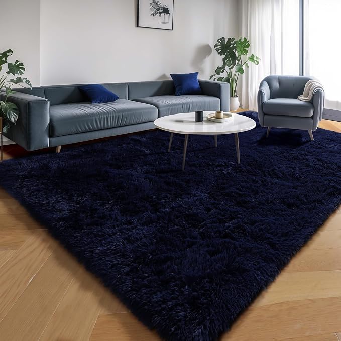 PAGISOFE Dark Navy Blue Rugs for Living Room 5x7 Ft, Plush Area Rugs for Bedroom - Image 4