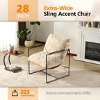 VINGLI 28" Wide Plush Upholstery Sling Modern Accent Chairs Set of 2, Cute - Image 2