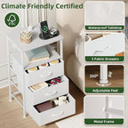 Somdot White Nightstand with Charging Station and LED Light - Image 6