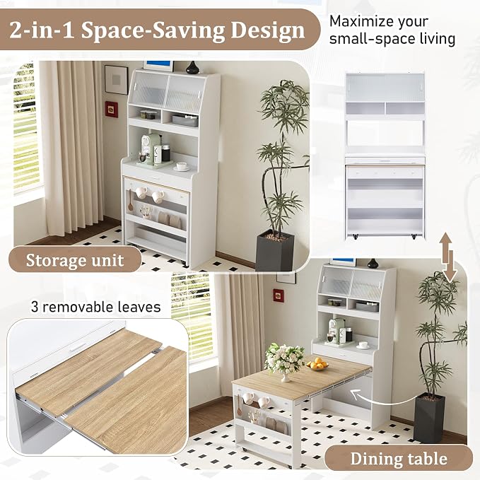 LUMISOL Space Saving Folding Dining Table - Image 6
