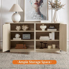 LKTART 64" Buffet Cabinet with Storage, Modern Fluted Accent Sideboard Media - Image 7
