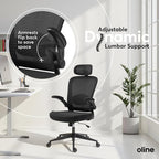 Oline ErgoAir Ergonomic Office Chair – Adjustable Lumbar Support, Flip-Up - Image 6