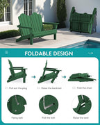 SERWALL 5 Pieces HDPE Patio Adirondack Chair Set, 2 Adirondack Chair - Image 4