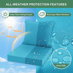 Summsun Outdoor Chair Cushions Set of 2, Waterproof Backrest and Seat Cushion - Image 3