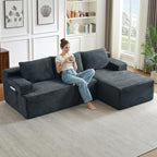 96" Cloud Sectional Couch with L-Shape Chaise, Modular Comfy Sofa Chaise Longue by ODUWA