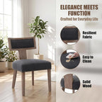HNY Mid Century Modern Dining Chairs Set of 6, Farmhouse Linen Fabric - Image 4