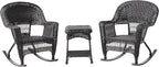 Jeco 3 Piece Rocker Wicker Chair Set by Jeco