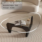 Modern Glass Coffee Table, 44.9"×32.3"×15.8" Triangle Center Table - Image 5