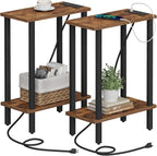 TUTOTAK Small End Table with Charging Station, Narrow Side Table with USB Ports by ChoosetutotakFurnitureBuildYourCozyHome