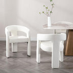 RIVOVA Modern Barrel Dining Chairs Set of 8, PU Leather Upholstered Accent Side - Image 7