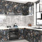 Marble Black/Purple Contact Paper Peel and Stick Countertops Gold Wallpaper - Image 5