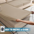 Water Repellent L Shaped Couch Covers 4 Pieces Sofa Seat Cushion Slipcovers - Image 6