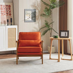 Karl home Accent Chair Wide Armrest Mid-Century Lounge Chair Linen Fabric - Image 5