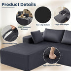 DUMOS 108" Boneless Couch, Cloud Sectional Couch - Image 5